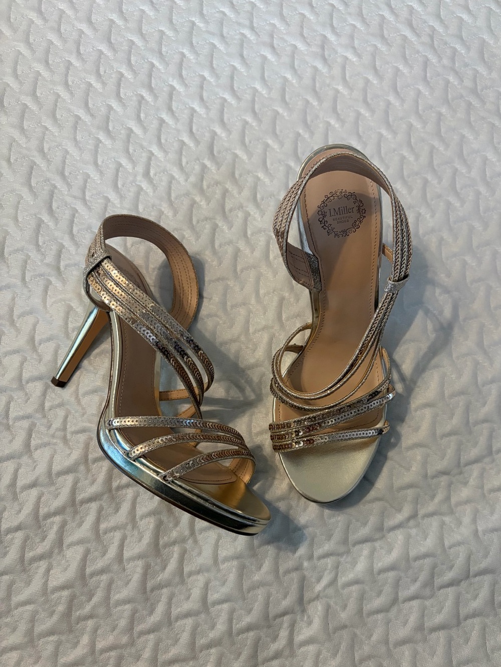 Gold Strappy High Heel